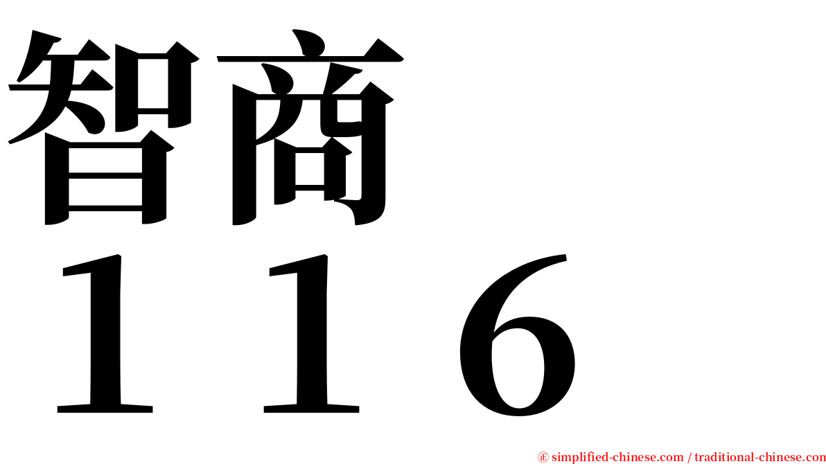 智商　　１１６ serif font